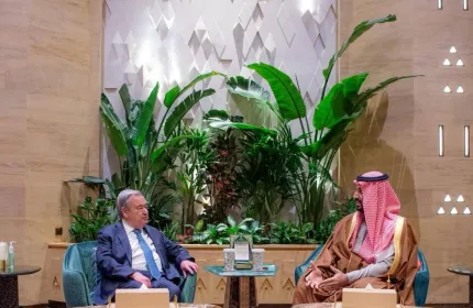 محمد بن سلمان وأنطونيو غوتيريش يبحثان أمن واستقرار العالم في لقاء بالرياض