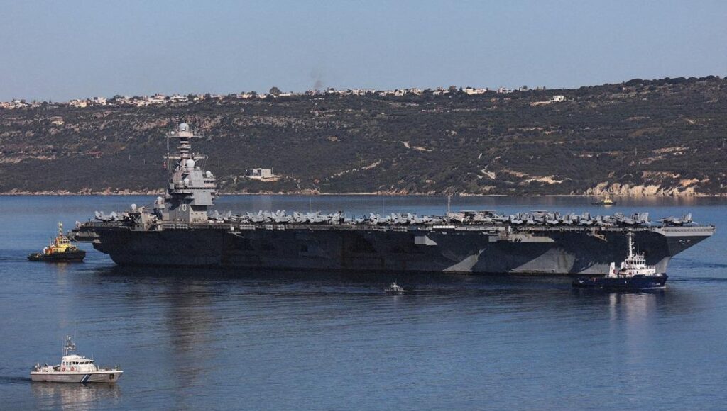 حاملة الطائرات الأمريكية «يو إس إس جيرالد فورد» تغادر ميناء كريت اليونانية متجهة إلى حيفا