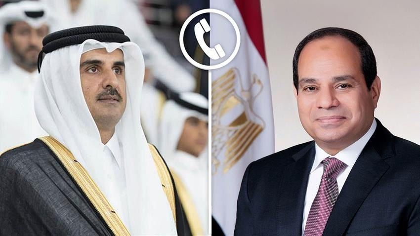 السيسي يؤكد لأمير قطر دعم مصر للدوحة وإدانتها الاعتداءات الإيرانية