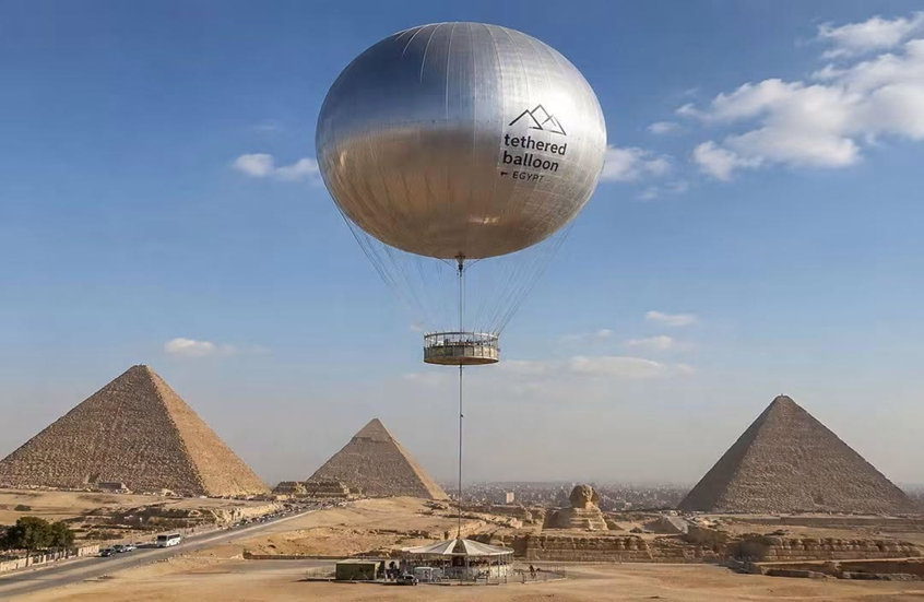 مصر تكشف عن مشروع غير مسبوق بمنطقة الأهرامات.. بالون ثابت يرتفع 150 مترا